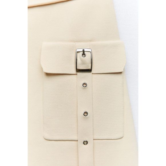 ZARA KNIT SKIRT WITH BUCKLES - Picture 6 of 8